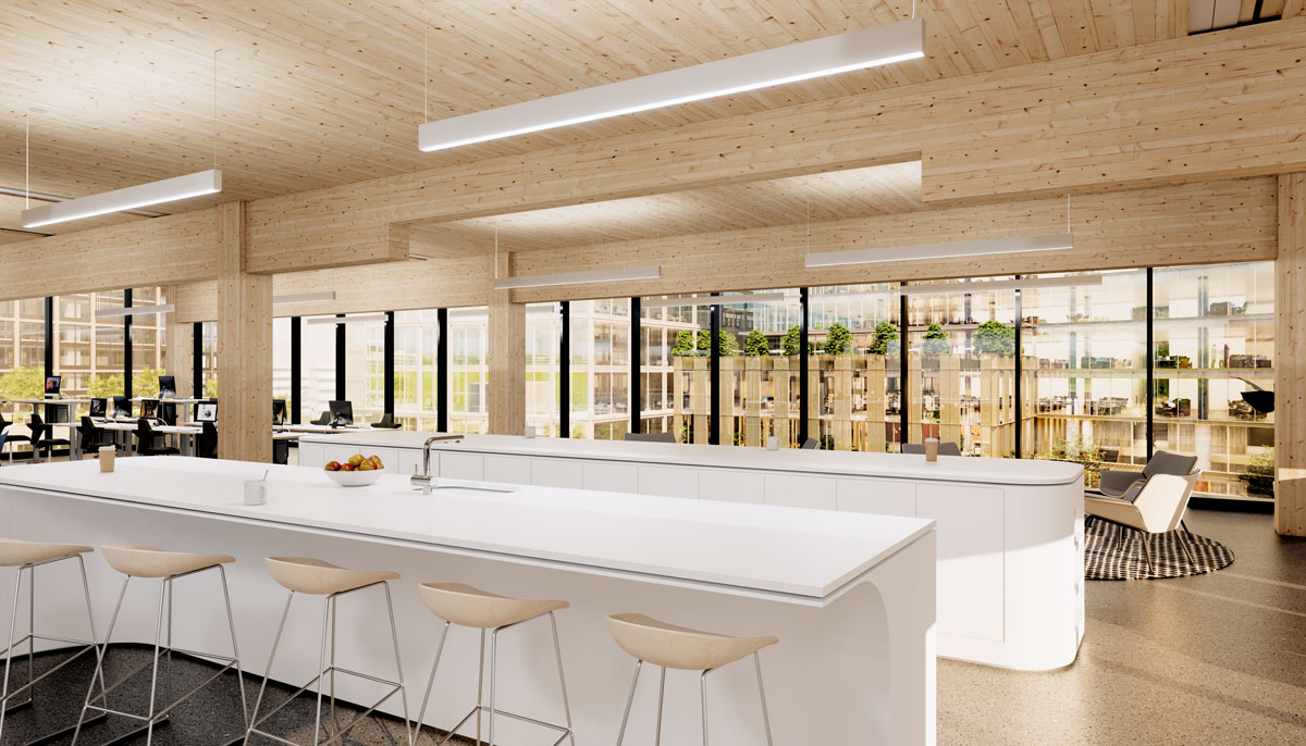 The Timber Building Conceptual Office Rendering