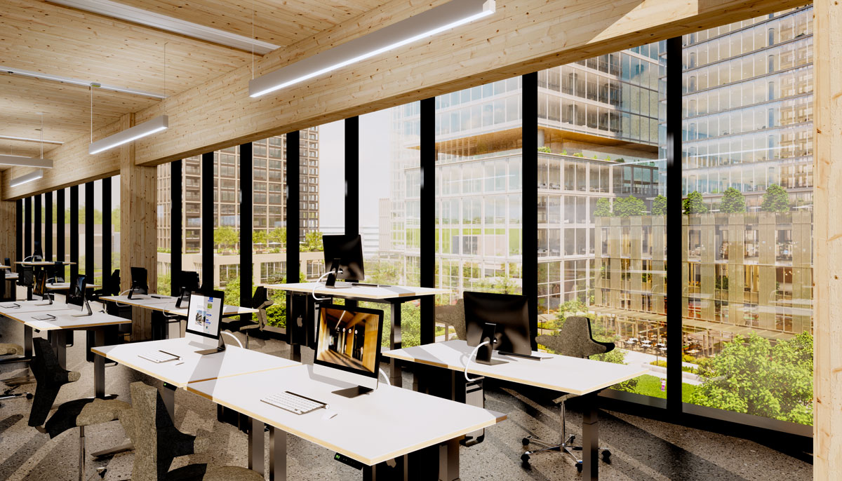 The Timber Building Conceptual Office Rendering